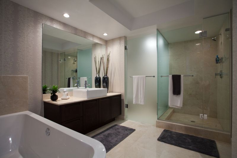 Spacious Shower Area with Glass Enclosure